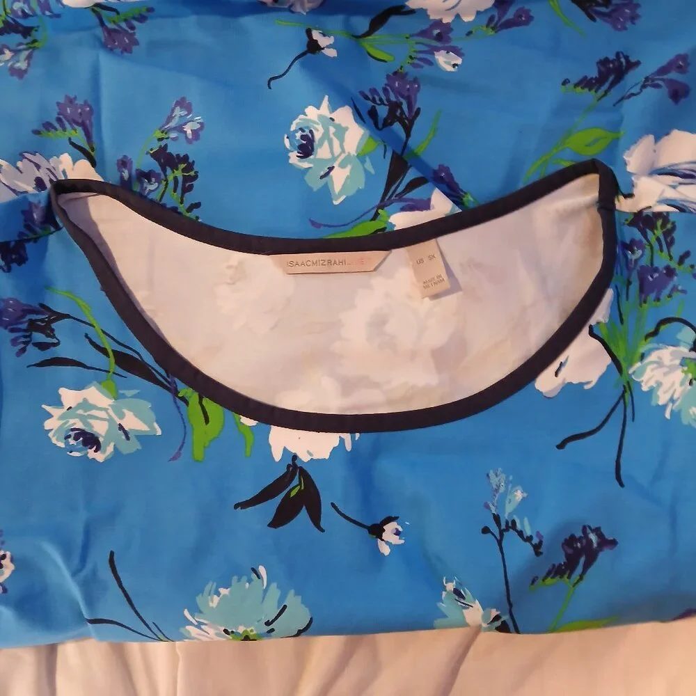 Isaac Mizrahi Live Women's Soho Floral Print Tank Top Blue SZ 5X - Picture 7 of 8